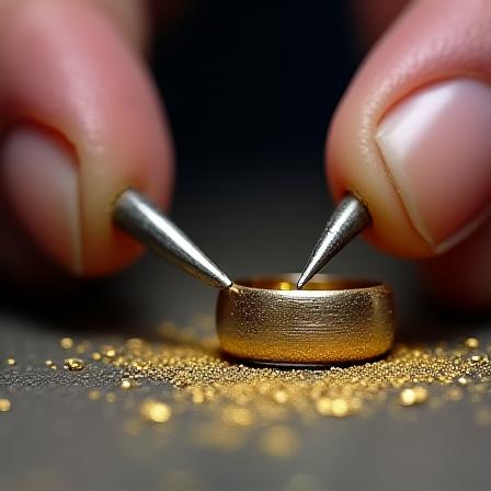 Lavorazione manuale di un anello in oro Art Déco